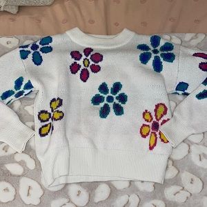 Target flower cropped sweater